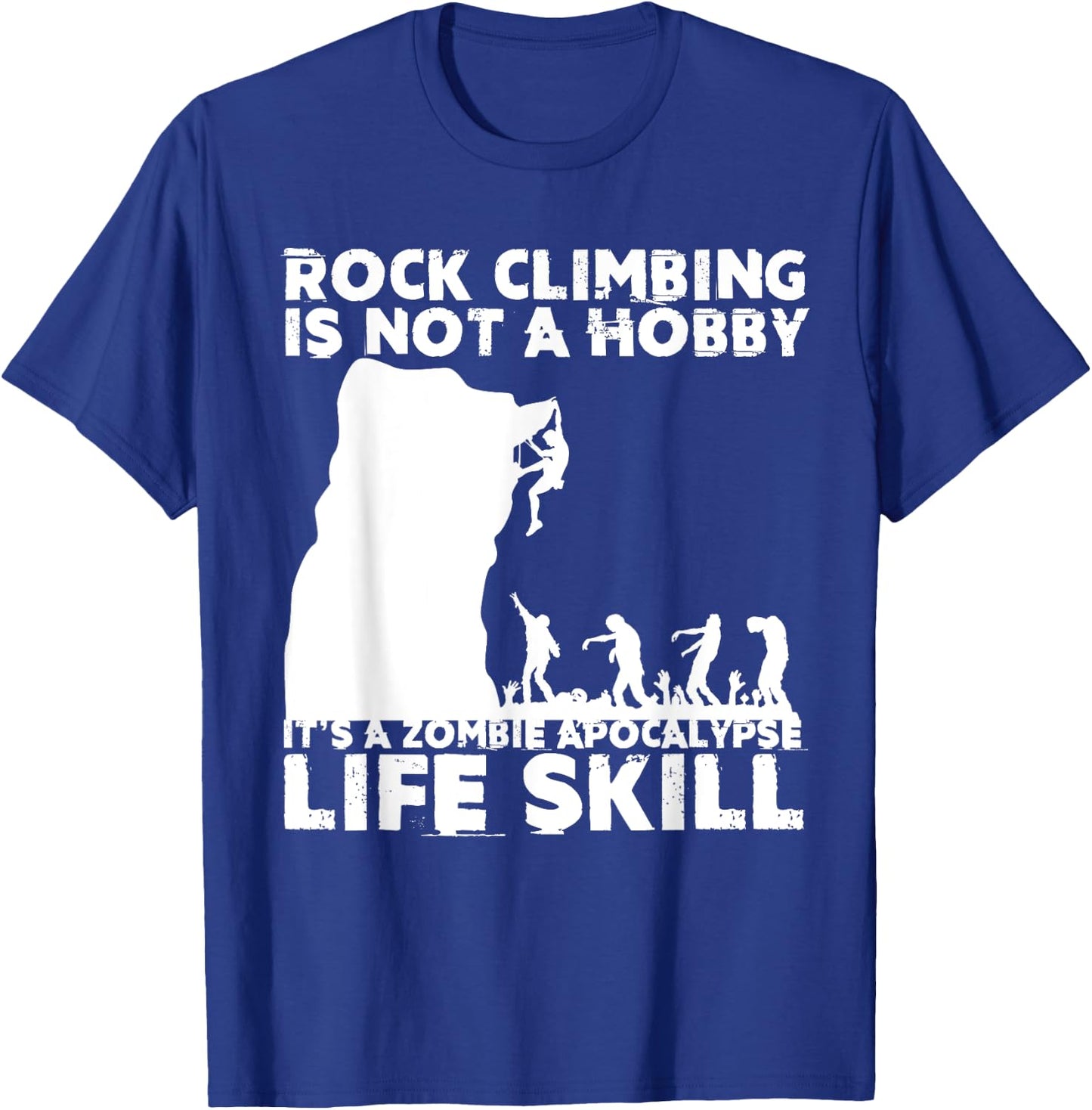 Funny Rock Climber Gift Women Cool Zombie Climbing T-Shirt - T-Shirt | Royal
