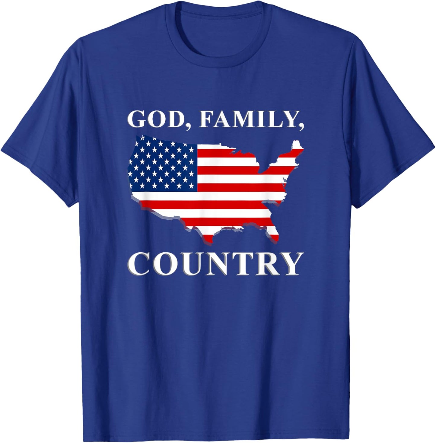God Family Country US Flag Jesus Christ Holy Bible Prayer T-Shirt - T-Shirt | Royal