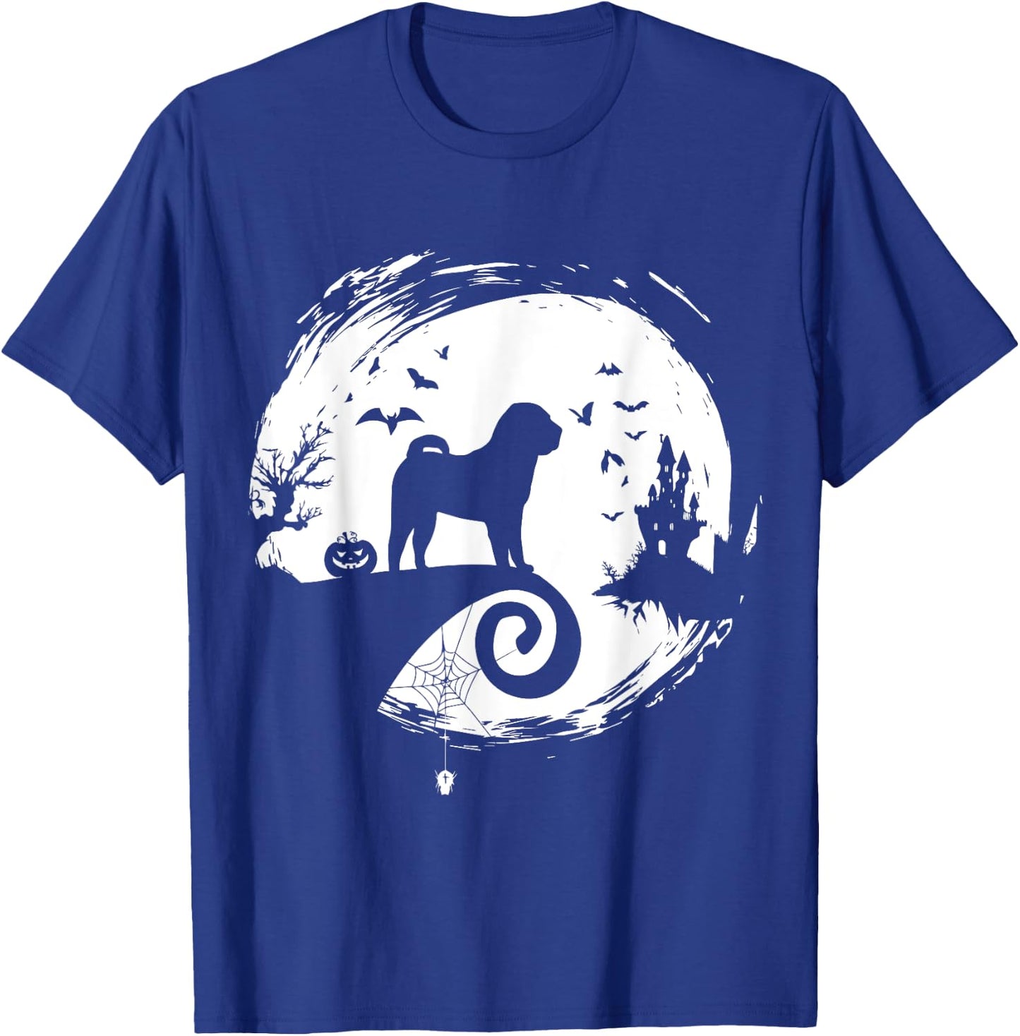 CHINESE SHAR-PEI Halloween Costume Moon Silhouette Horror T-Shirt - T-Shirt | Royal