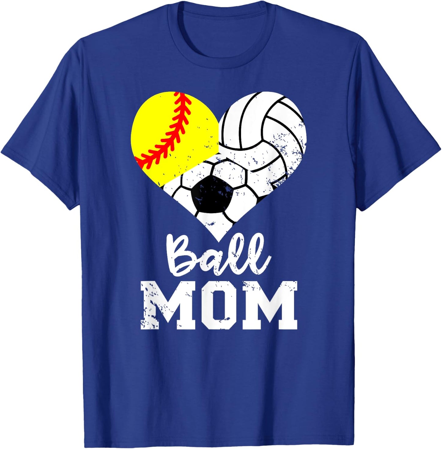 Ball Mom Funny Softball Volleyball Soccer Mom T-Shirt - T-Shirt | Royal
