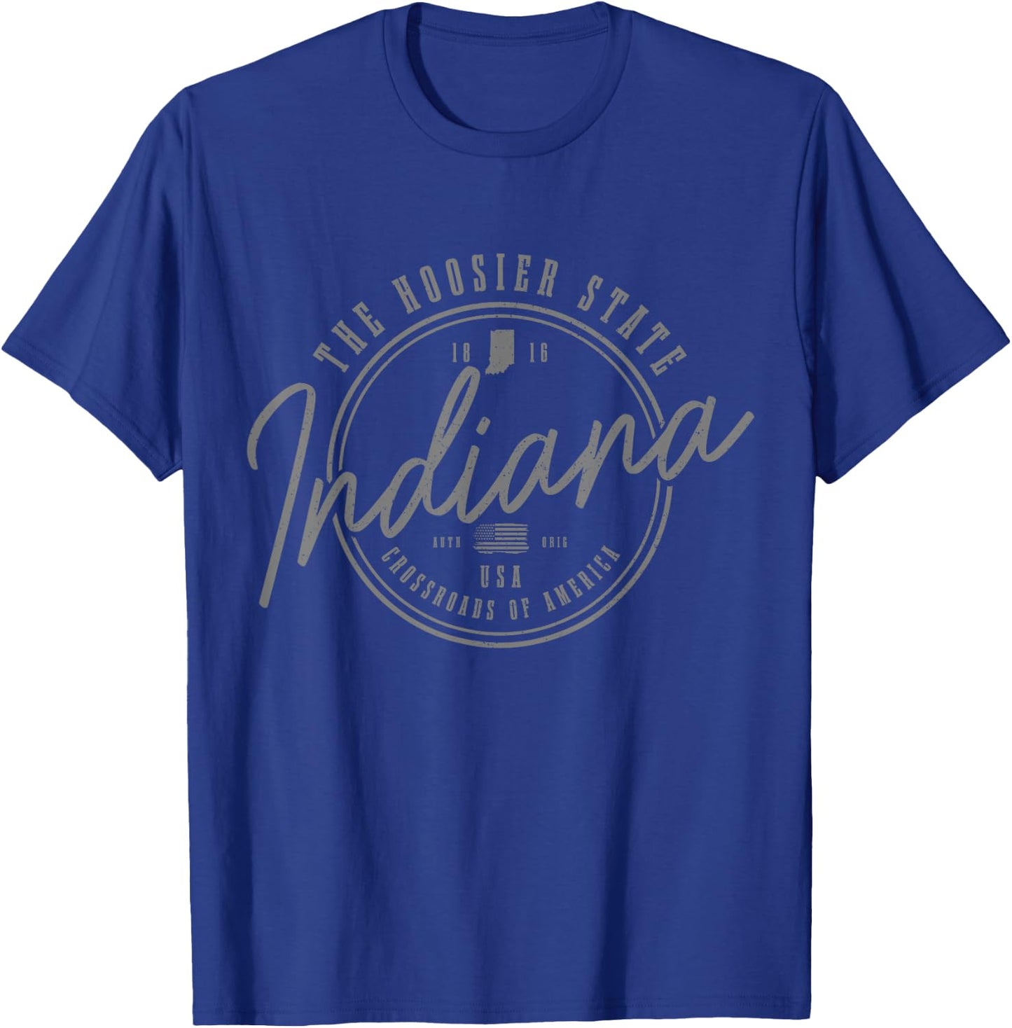 Indiana The Hoosier State Est. 1816 Patriotic Pride Indiana T-Shirt - T-Shirt | Royal