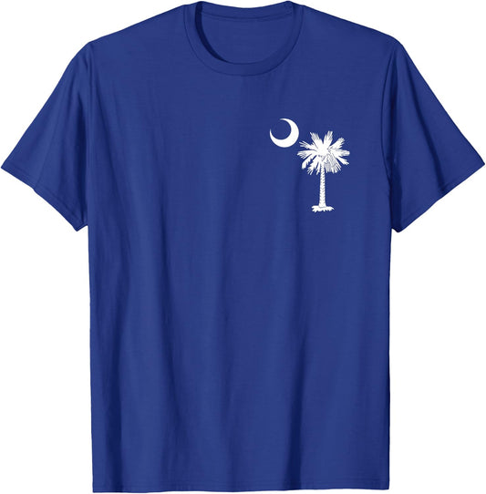 South Carolina State Flag Palmetto Tree Crescent Moon SC T-Shirt - T-Shirt | Royal