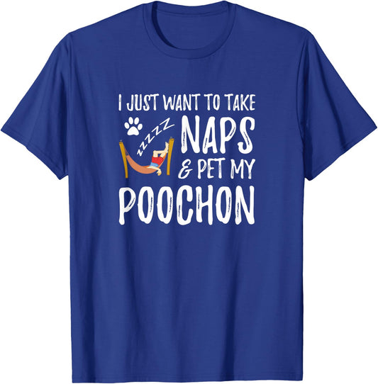 Poochon Mom Nap Funny Dog Mom Gift Men Women T-Shirt - T-Shirt | Royal