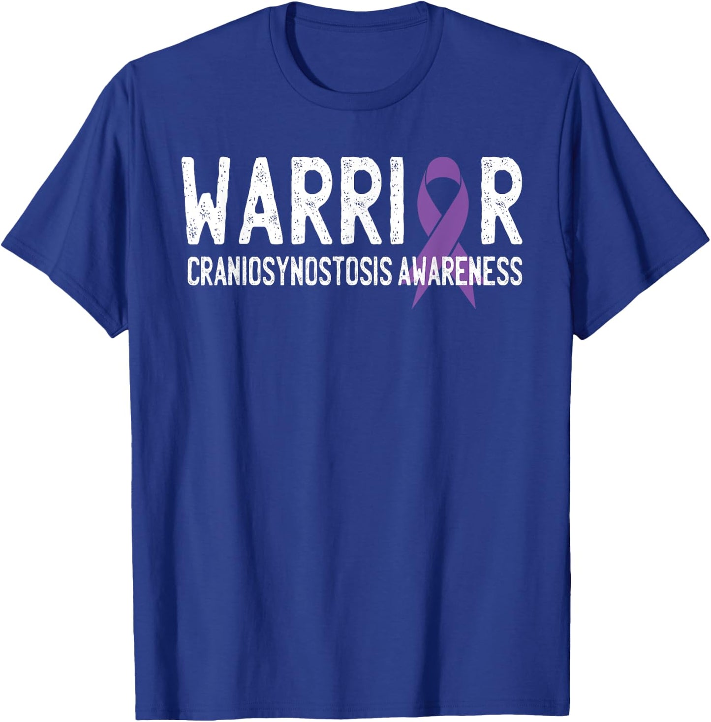 Warrior Craniosynostosis CSO Awareness Purple Ribbon Support T-Shirt - T-Shirt | Royal