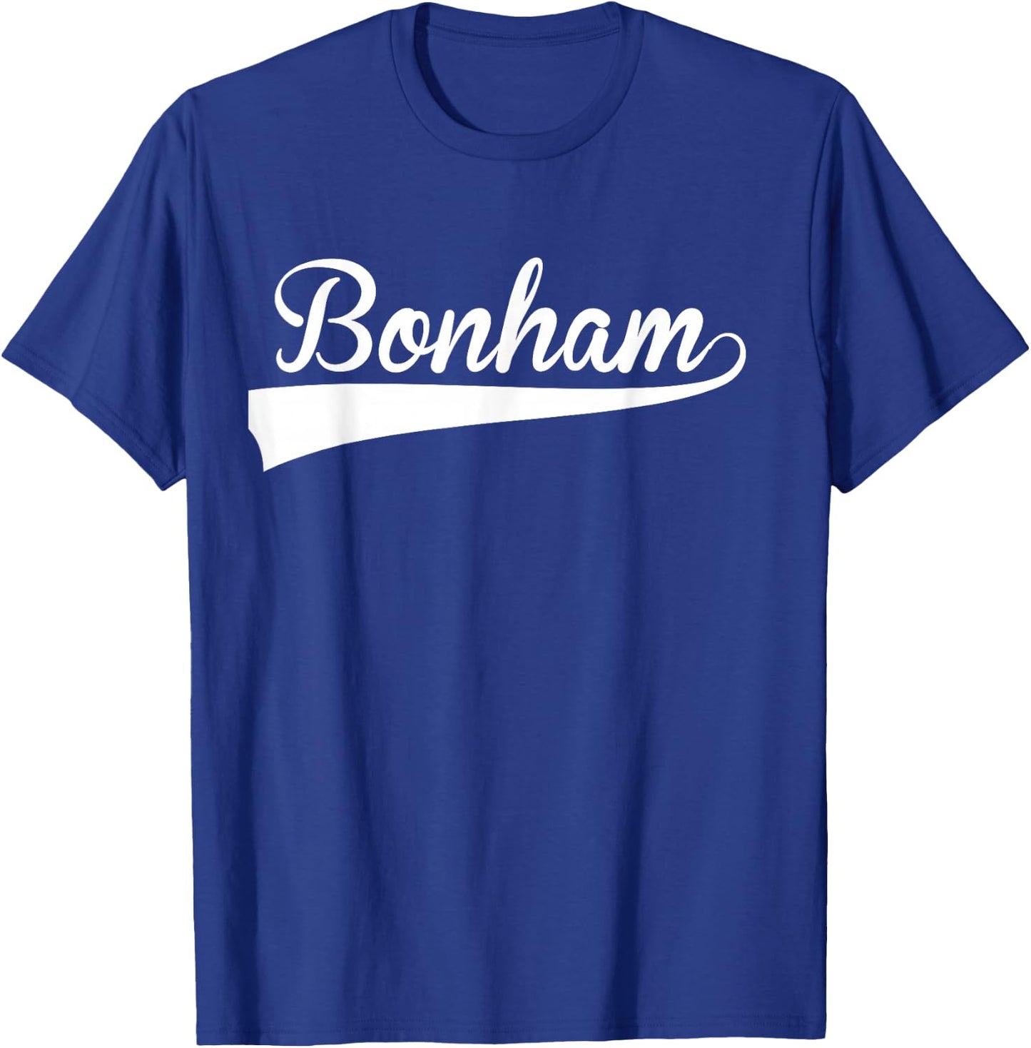 BONHAM Baseball Vintage Retro Font T-Shirt - T-Shirt | Royal