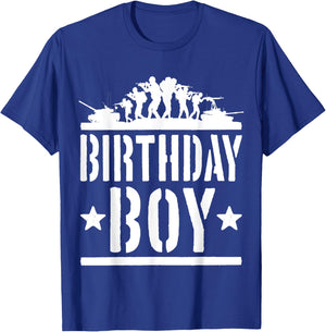 Kids Army Party Gift B-Day Party Shirt Birthday Boy T-Shirt - T-Shirt | Royal