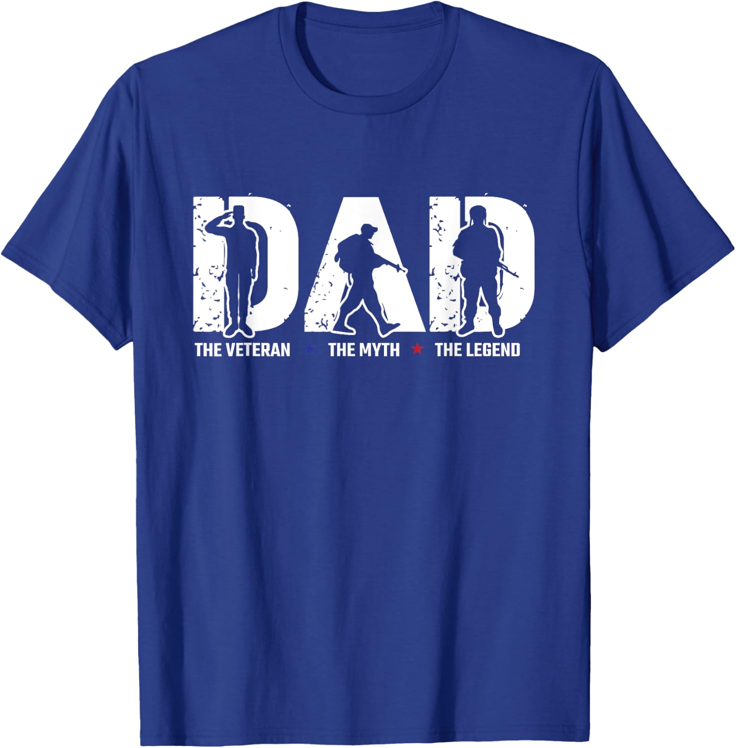 Veteran Dad The Myth Legend Cool Father's Day Military Gifts T-Shirt - T-Shirt | Royal