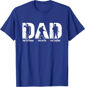 Veteran Dad The Myth Legend Cool Father's Day Military Gifts T-Shirt - T-Shirt | Royal