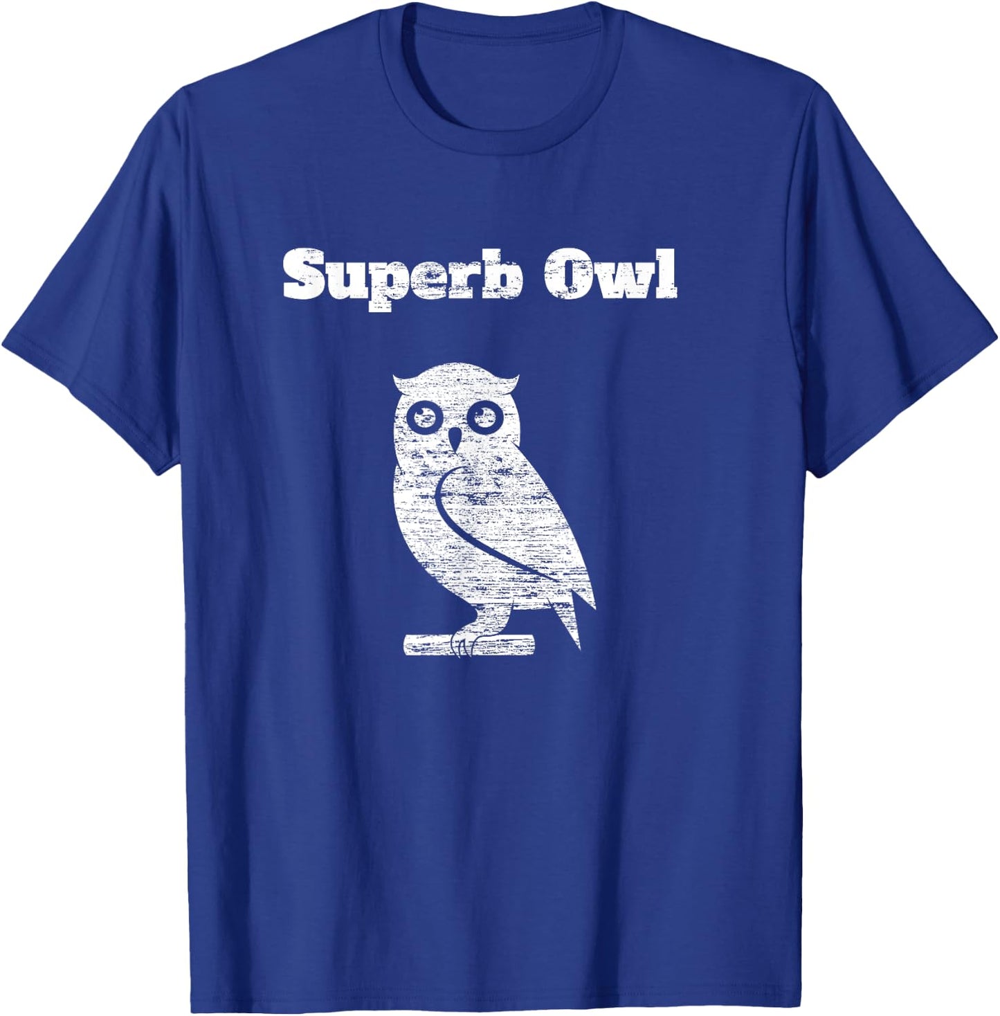 Wayne Rose Women's Black Modern Distressed Owl , Small, Short Sleeve, , Classic Fit, Cotton 60% Polyester 40% T-Shirt - T-Shirt | Royal