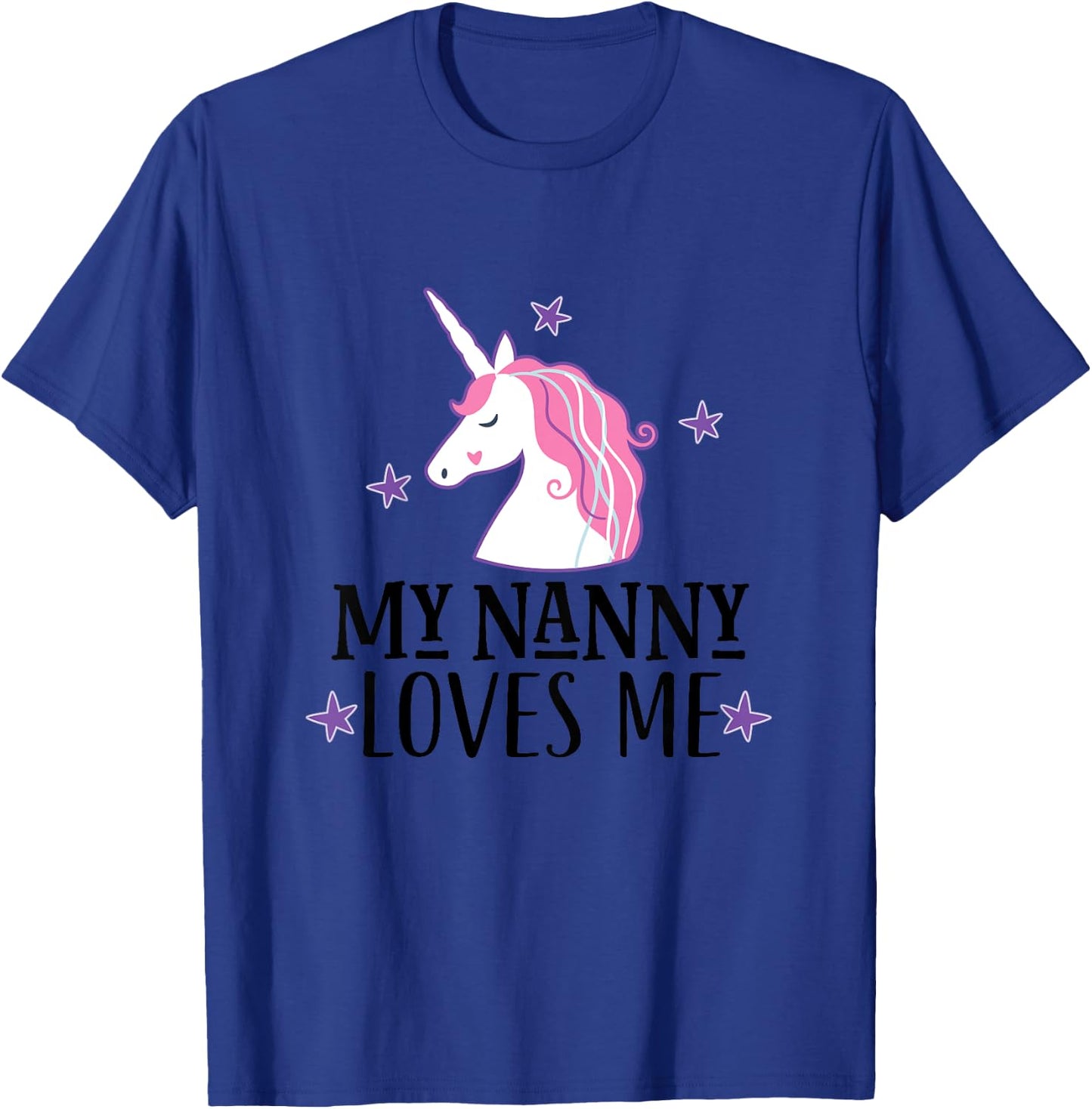 My Nanny Loves Me Unicorn Granddaughter T-Shirt - T-Shirt | Royal