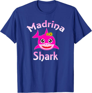 Madrina Shark Funny Spanish Godmother T-Shirt - T-Shirt | Royal