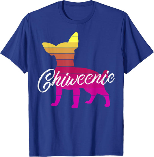 Cute Retro Chiweenie Silhouette Gift design for Chiweenies T-Shirt - T-Shirt | Royal
