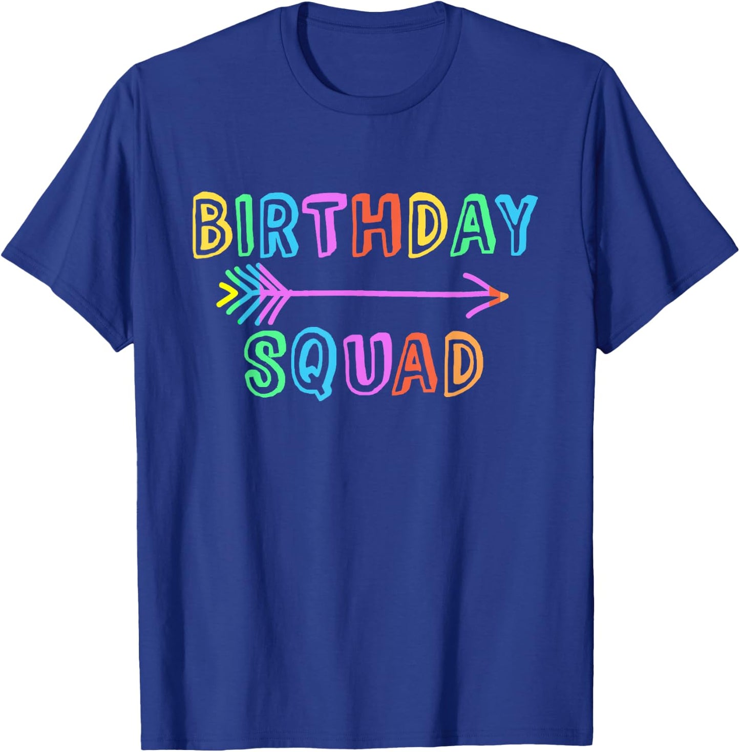 Colorful Kids Mom Dad Crew Matching Siblings Birthday Squad T-Shirt - T-Shirt | Royal