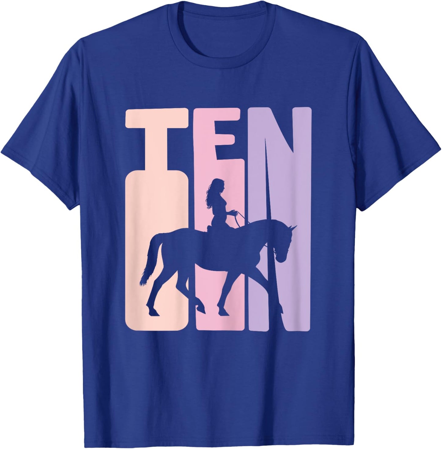 10th Birthday Gift Horse Rider Fan 10 Years Girls T-Shirt - T-Shirt | Royal