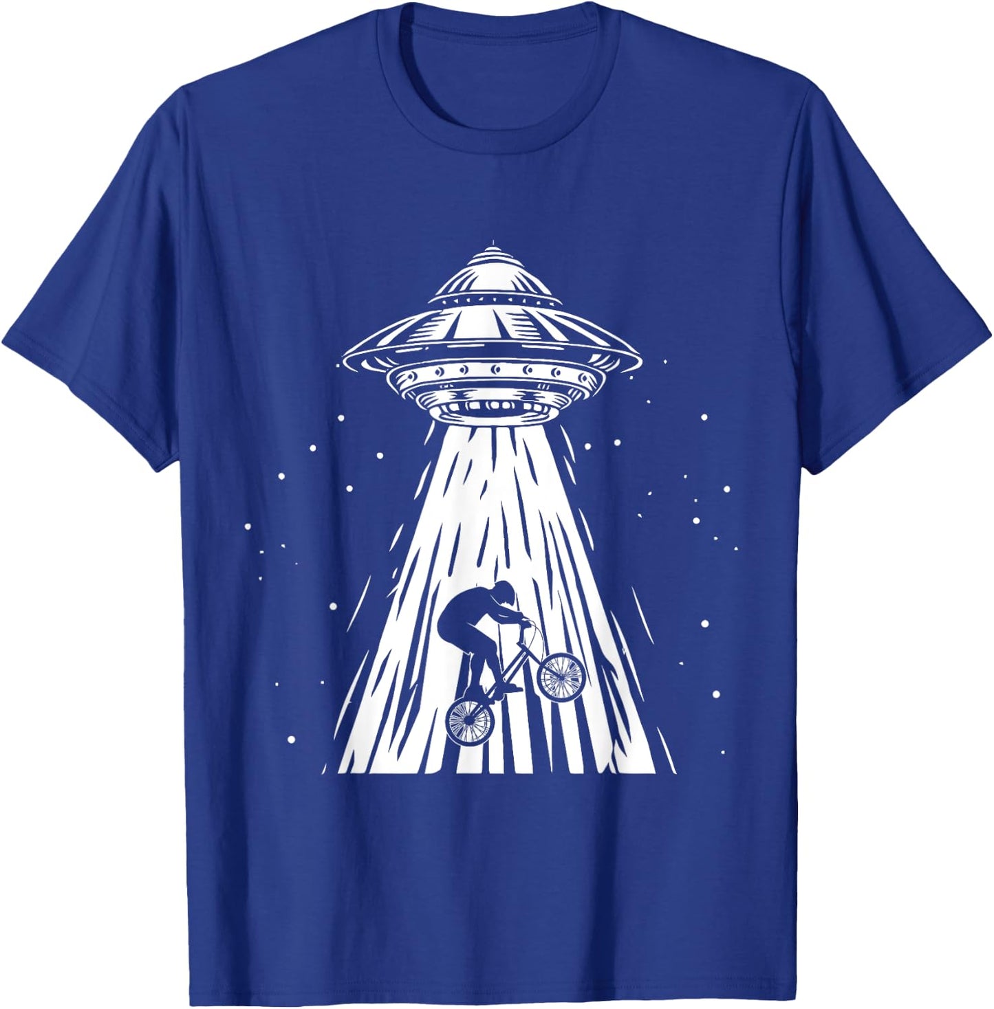 Funny Cycling bmx Alien Ufo Biker Abduction T-Shirt - T-Shirt | Royal