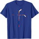 Christian Ice Hockey Sticks Cross Faith Sports T-Shirt - T-Shirt | Royal