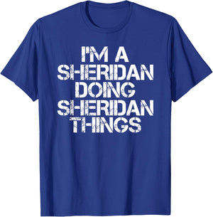 SHERIDAN Funny Surname Family Tree Birthday Reunion Gift T-Shirt - T-Shirt | Royal