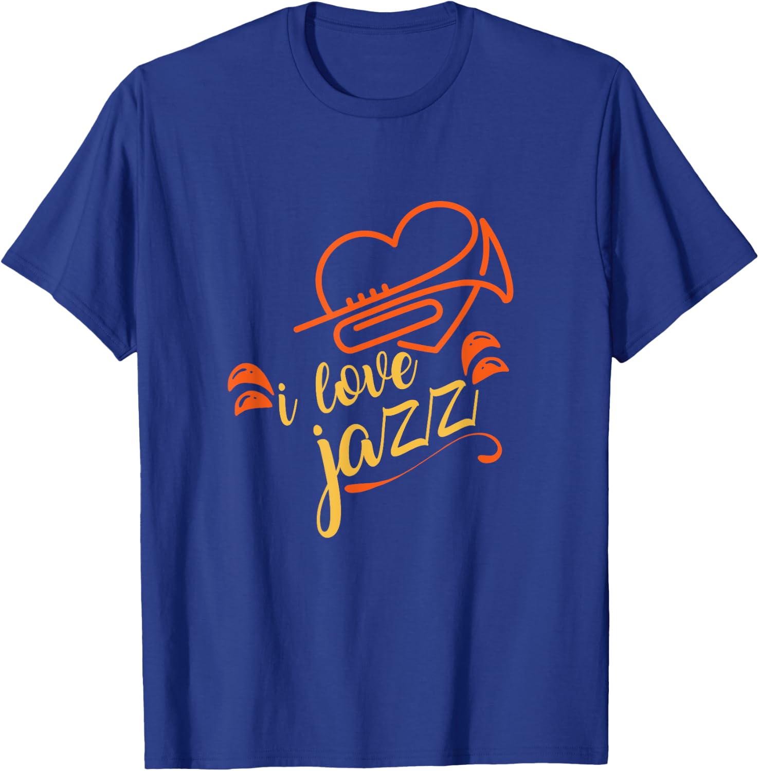 Cute I Love Jazz Heart Trumpet Jazz Music Lovers gift T-Shirt - T-Shirt | Royal