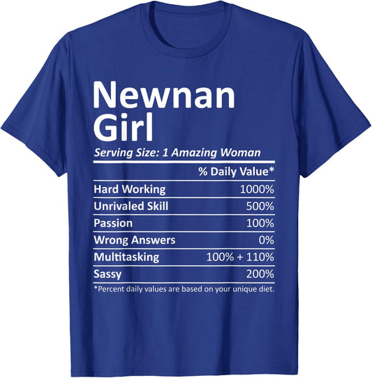 NEWNAN GIRL GA GEORGIA Funny City Home Roots USA Gift T-Shirt - T-Shirt | Royal