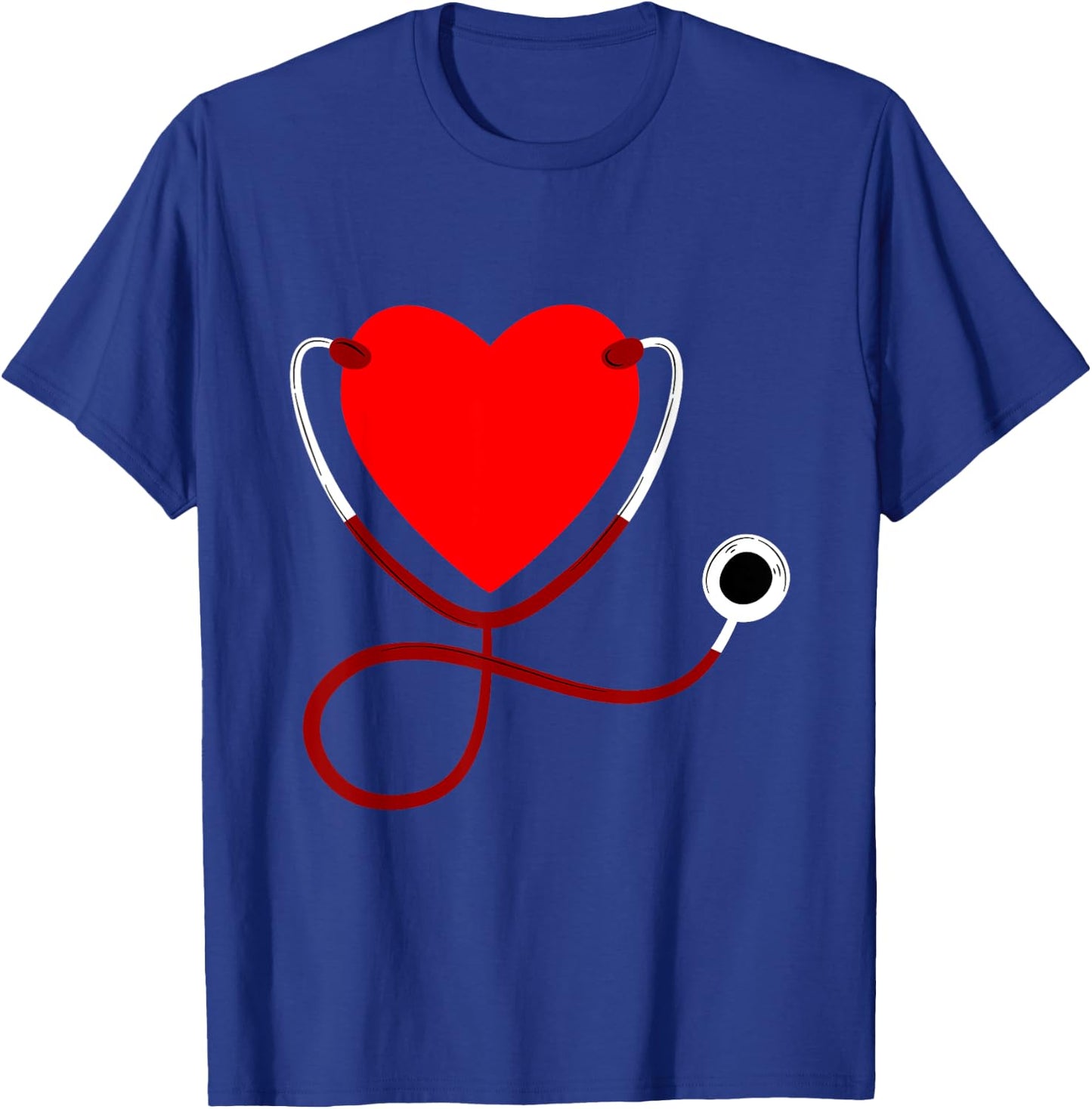 Stethoscope Heart Nurse Valentines Day Gift Nurse T-Shirt - T-Shirt | Royal