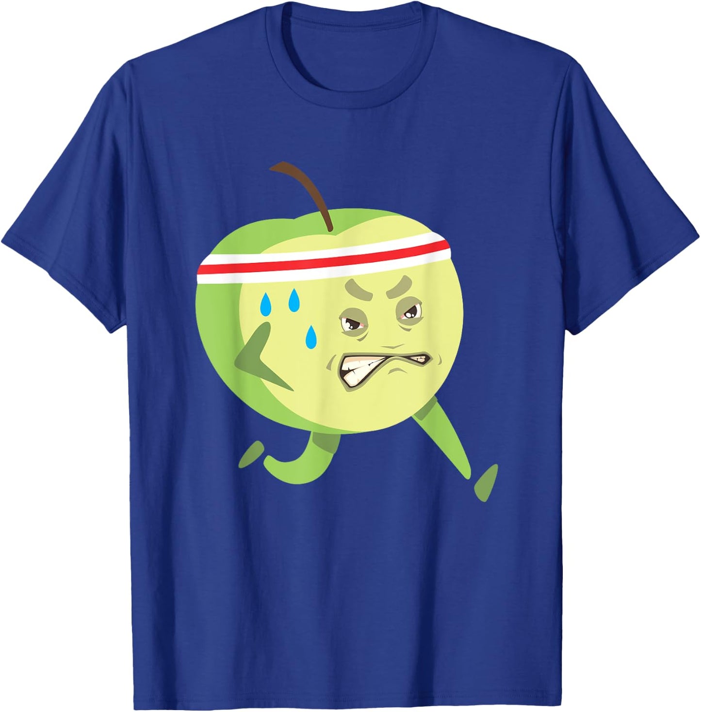 Funny Running Apple Cardio Marathon Runner Sweating Apple T-Shirt - T-Shirt | Royal
