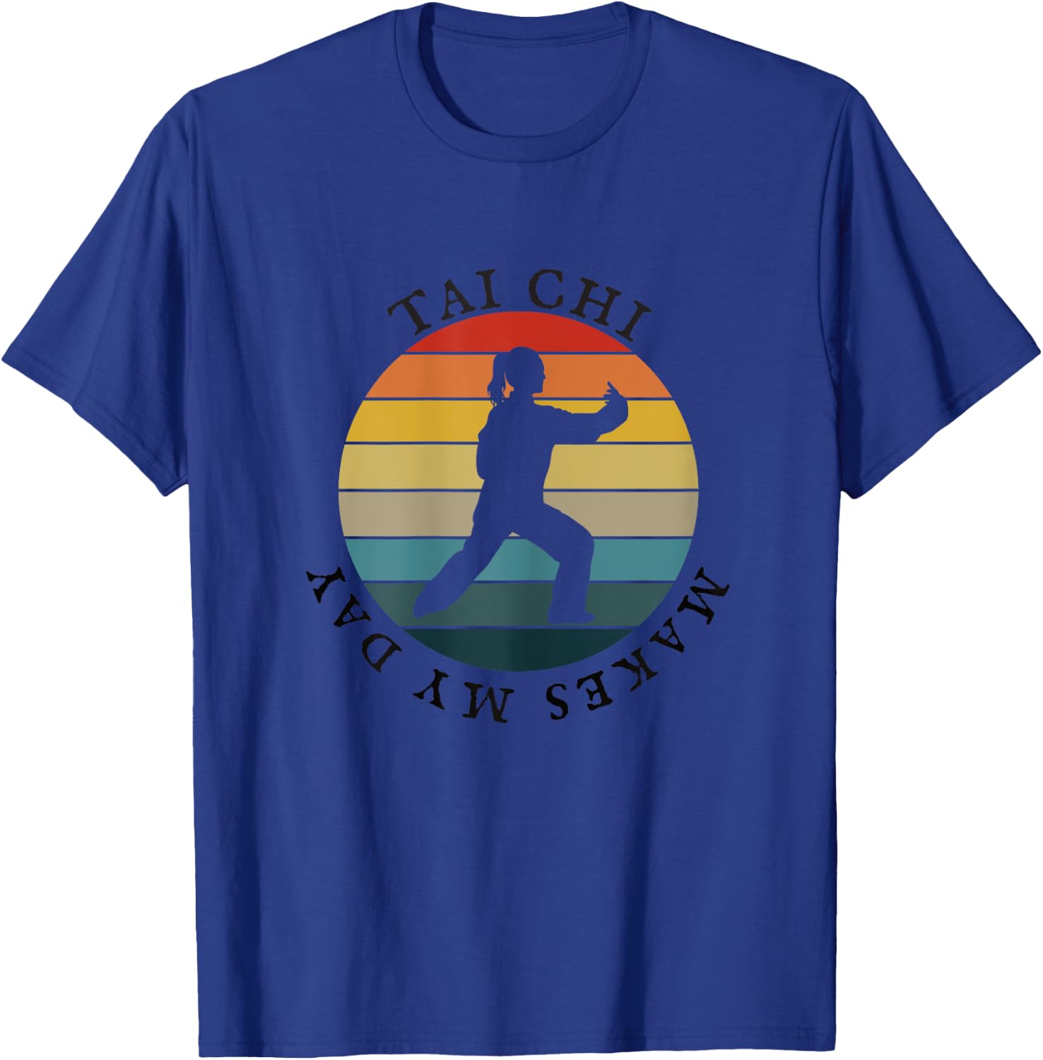 Tai Chi Makes My Day, Women Retro Vintage 80s Yin Yang T-Shirt - T-Shirt | Royal
