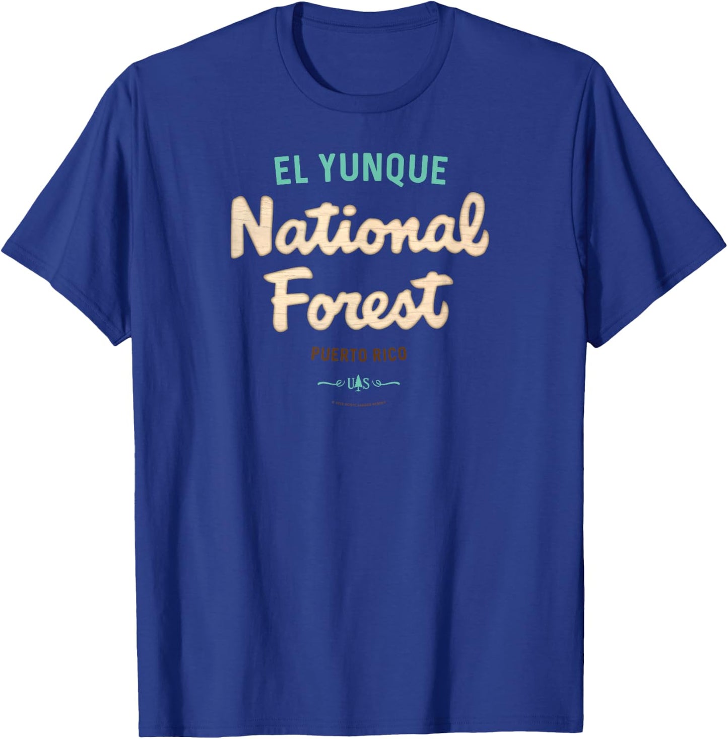 El Yunque National Forest Puerto Rico USFS Script Logo T-Shirt - T-Shirt | Royal