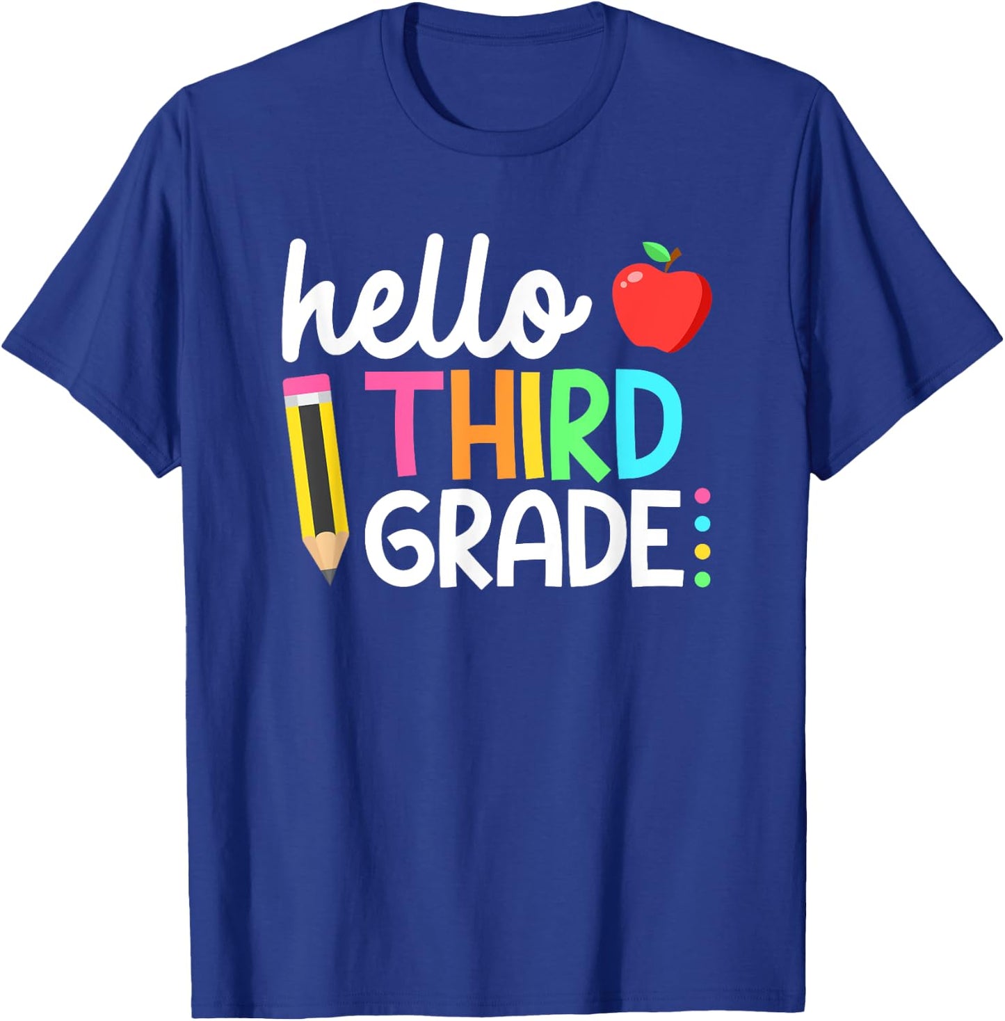 Hello Third Grade Team 3rd Grade Back to School Teacher Kids T-Shirt - T-Shirt | Royal