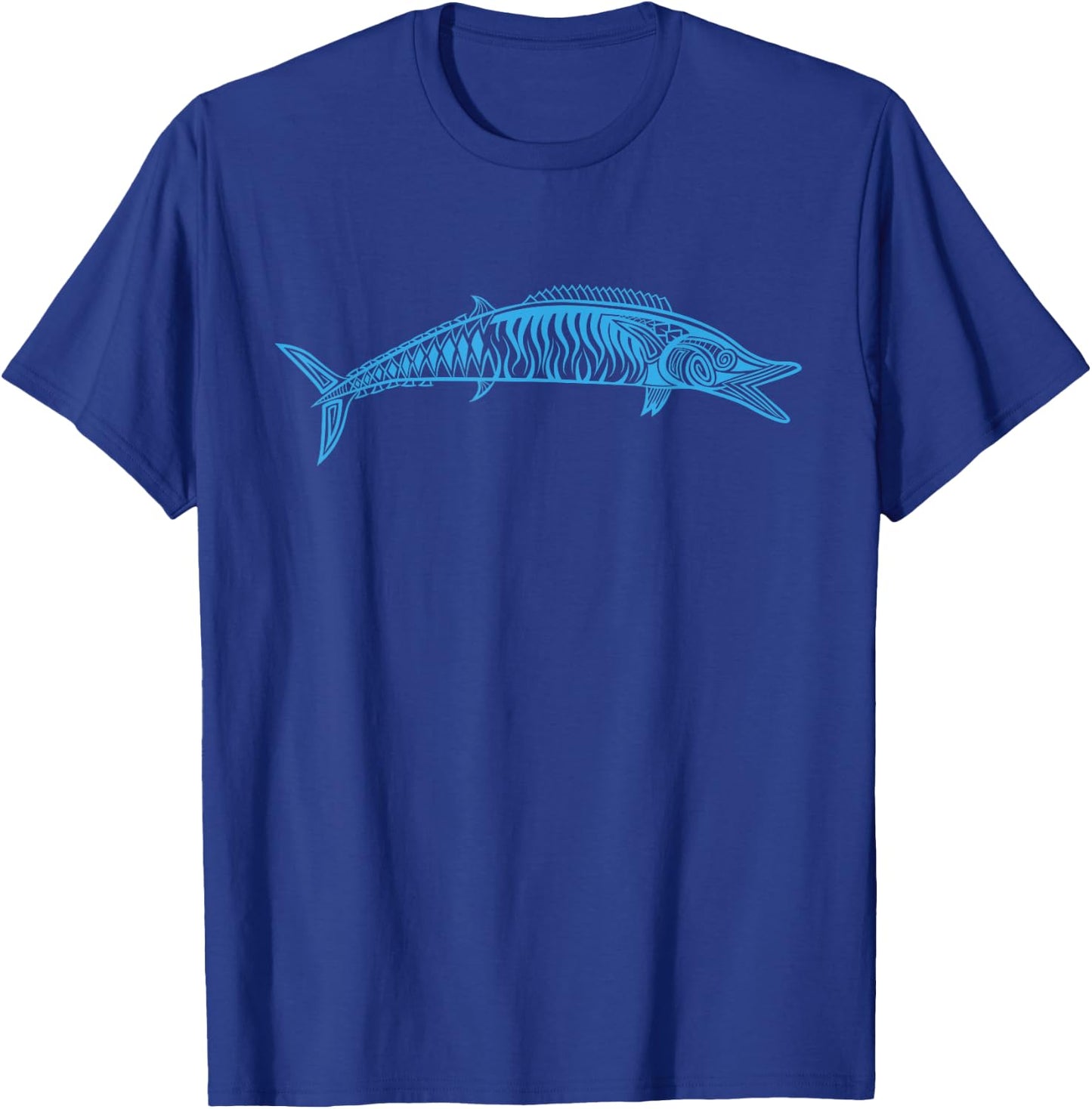 Wahoo Fishing Native Hawaiian - Hawaiian Tribal T-Shirt - T-Shirt | Royal