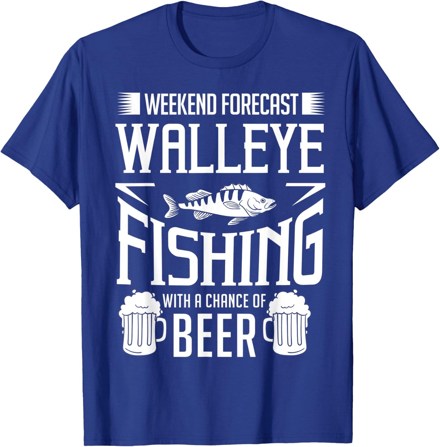 Walleye Lure Fishing Gift Walleye Fish Beer T-Shirt - T-Shirt | Royal