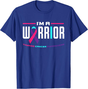 I'm A Warrior Thyroid Cancer Awareness Thyroid Cancer T-Shirt - T-Shirt | Royal