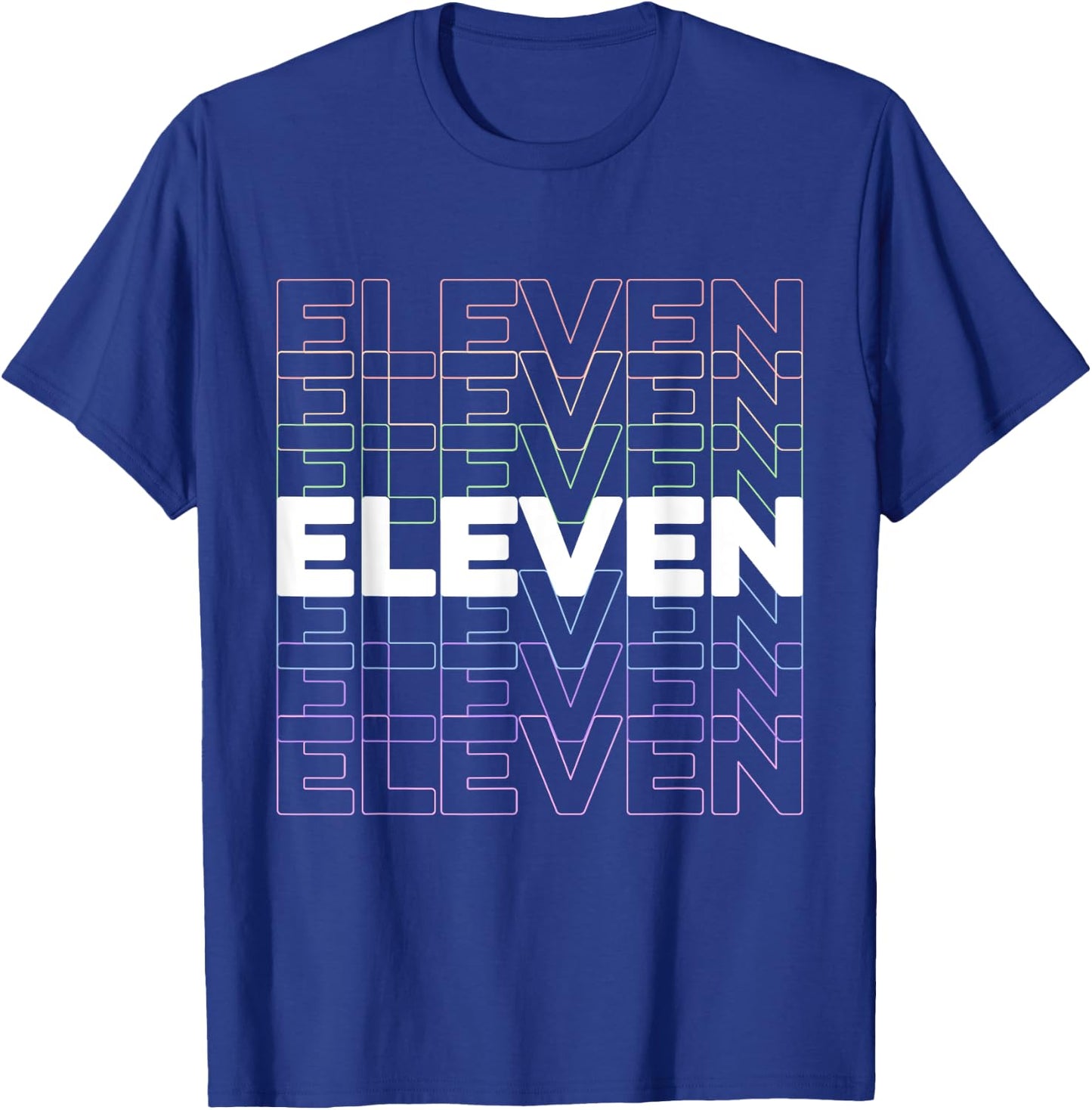 11th Kids Birthday, Adults Favorite # Eleven, Rainbow Color T-Shirt - T-Shirt | Royal