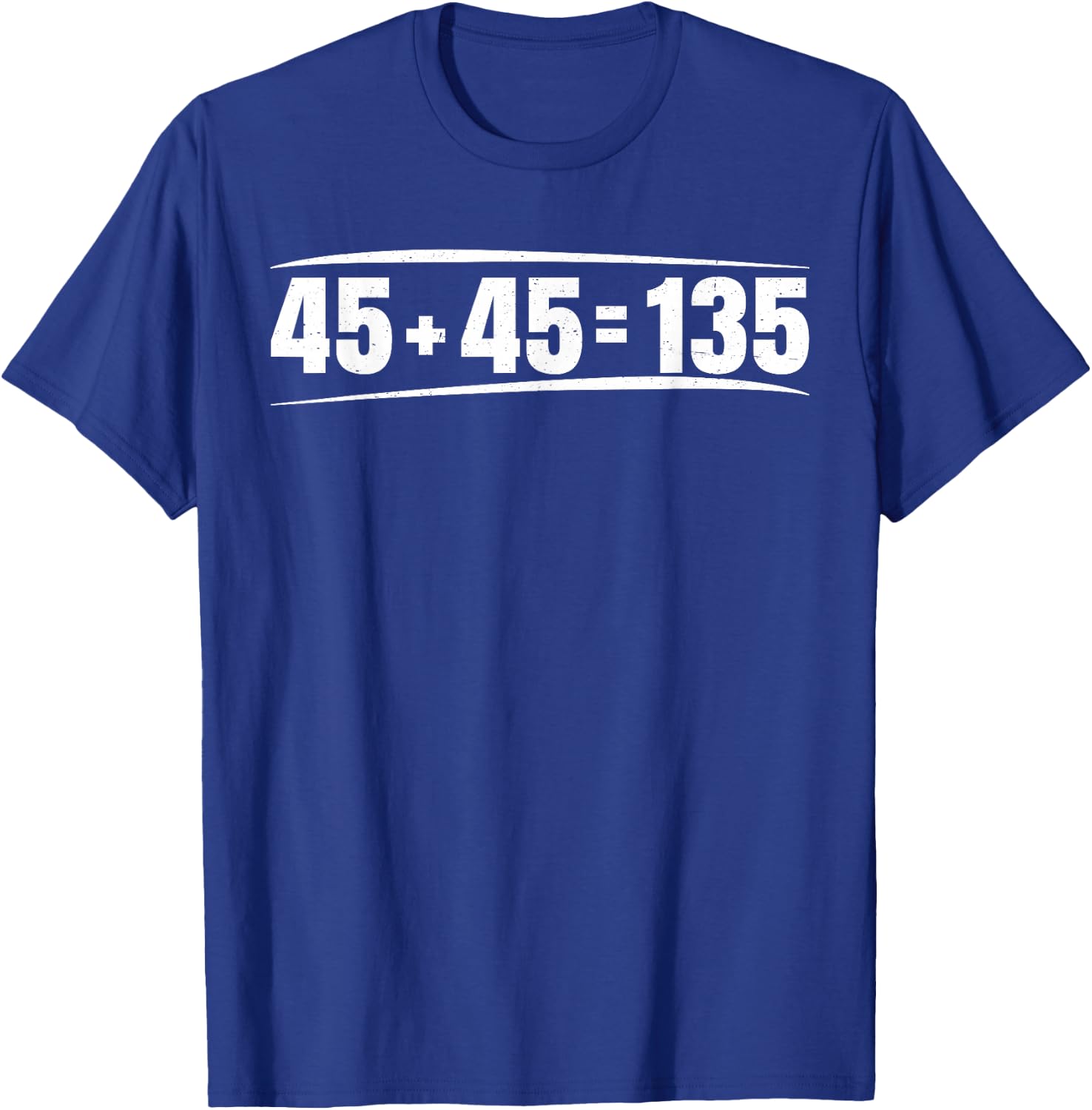 Gym Training Apparel 45 + 45 = 135 ||---- - -Adults, -Kids - Black - Small - Short Sleeve T-Shirt - T-Shirt | Royal