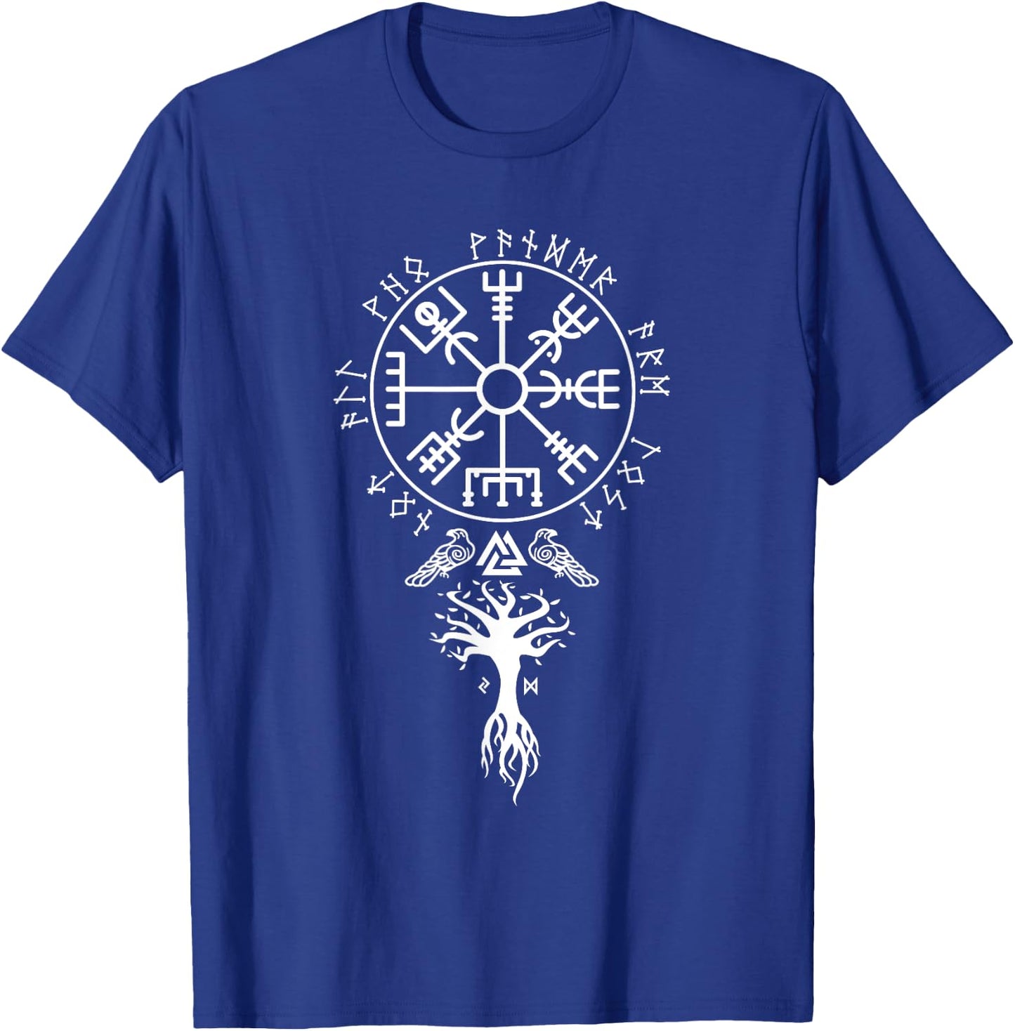Cool Magical Stave Norse Symbol Ancient Mythology Vegvisir Runes Funny Viking Compass Nordic Gift Men Women T-Shirt - T-Shirt | Royal