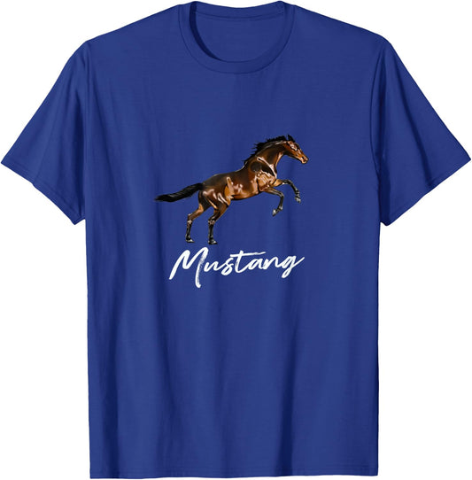 Running Wild Mustang Horse breed Equestrian Lover Shirt T-Shirt - T-Shirt | Royal
