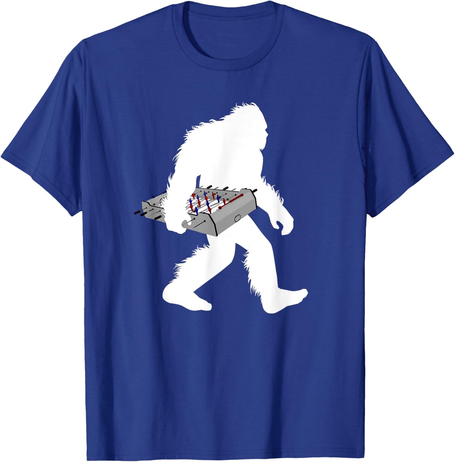 Bigfoot Carrying Foosball Table Football Game Sasquatch T-Shirt - T-Shirt | Royal
