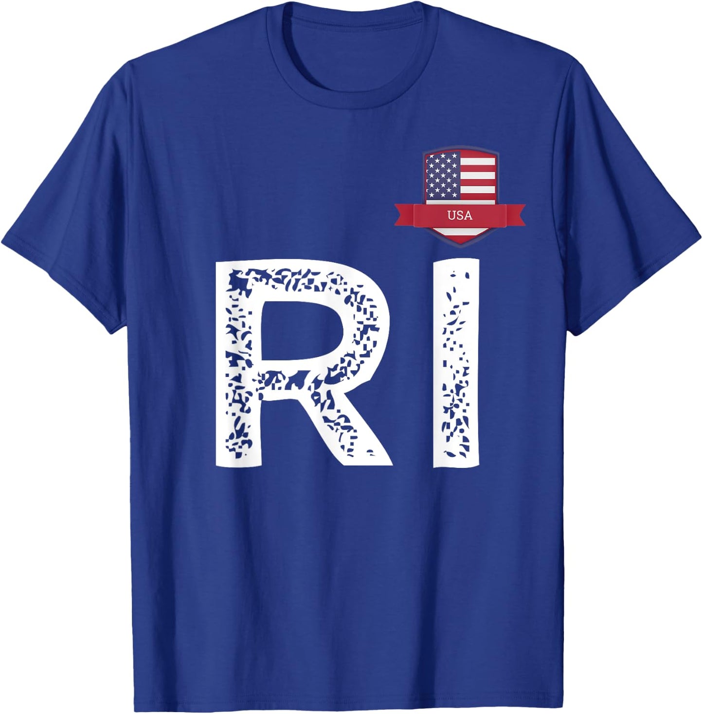 USA Human-Flag Letter R and I American USA T-Shirt - T-Shirt | Royal