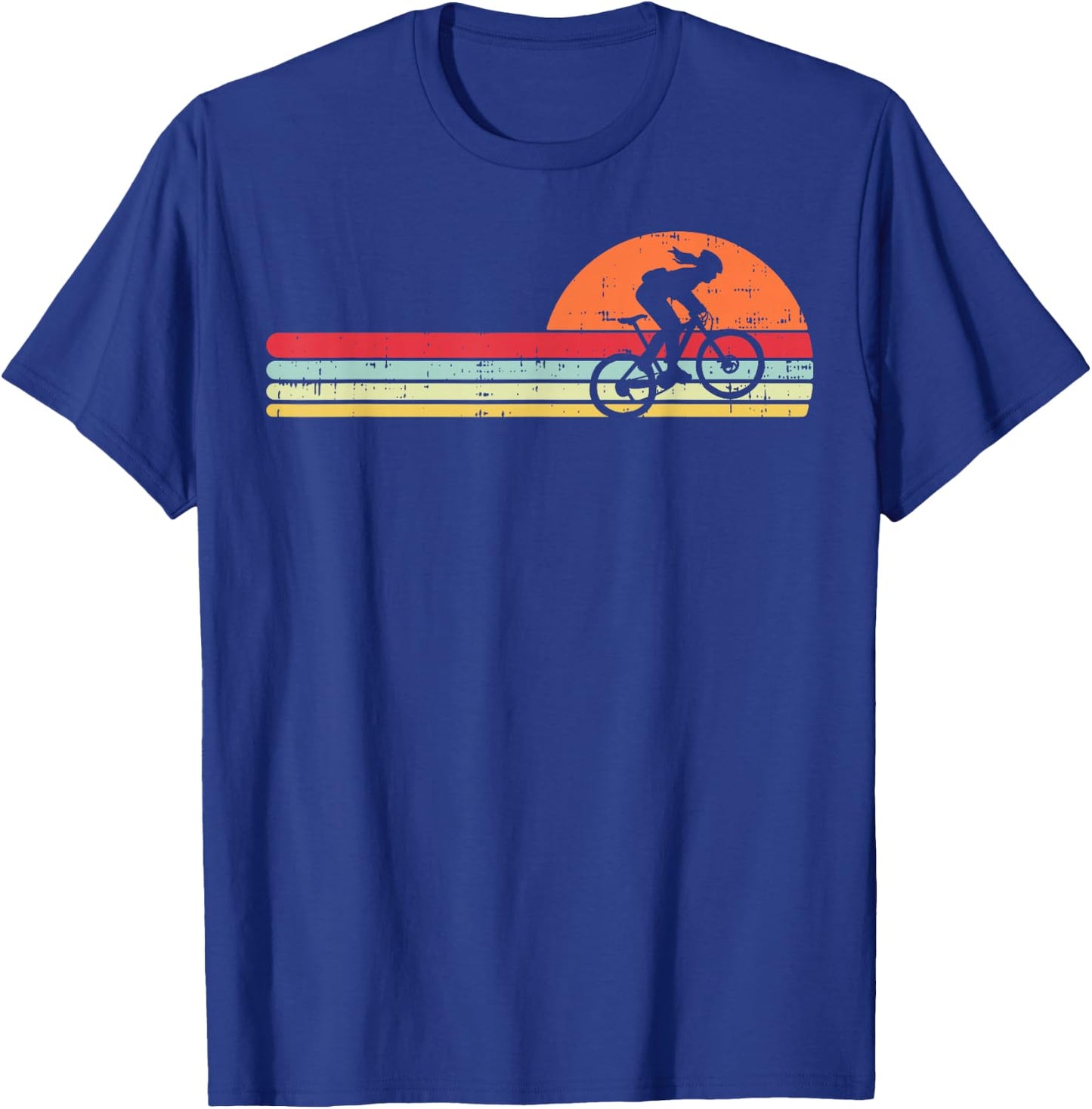 Mountain Bike Girl Retro Cycling Bicycle Rider Women Gift T-Shirt - T-Shirt | Royal