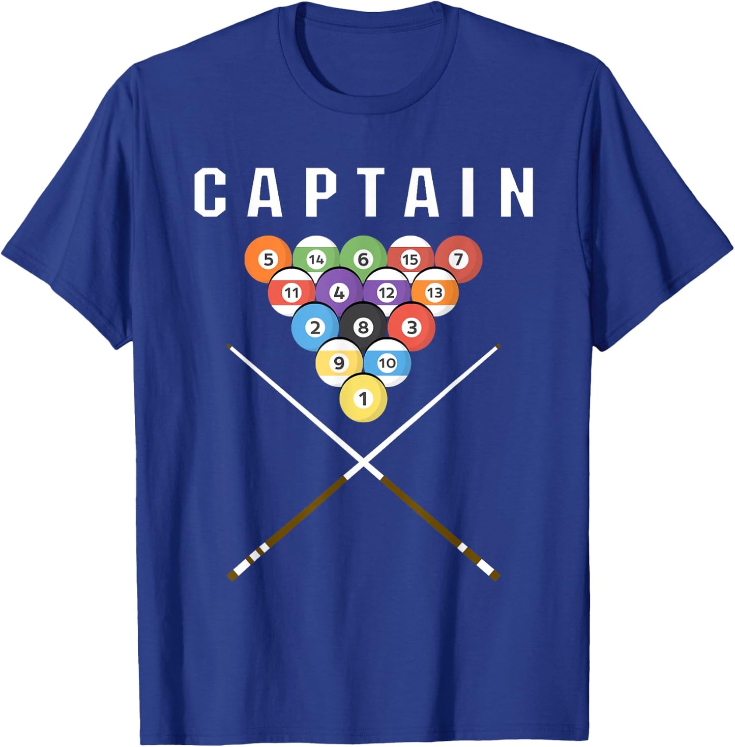 Captain Pool Billiard Team Gift T-Shirt - T-Shirt | Royal