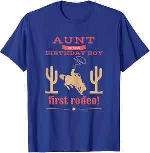 Aunt First Rodeo 1st Birthday Cowboy Family Matching T-Shirt - T-Shirt | Royal
