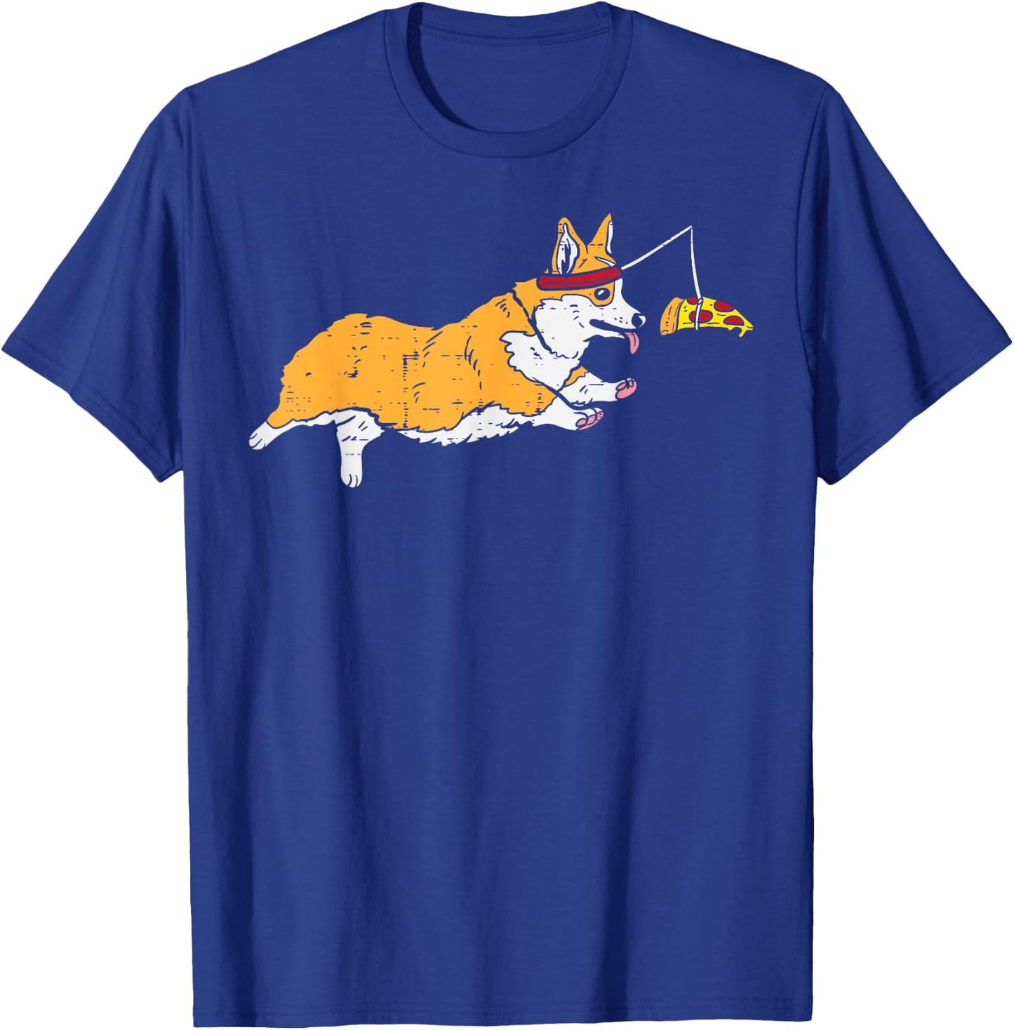 Running Welsh Corgi Pizza Funny Food Lover Dog Owner Gift T-Shirt - T-Shirt | Royal