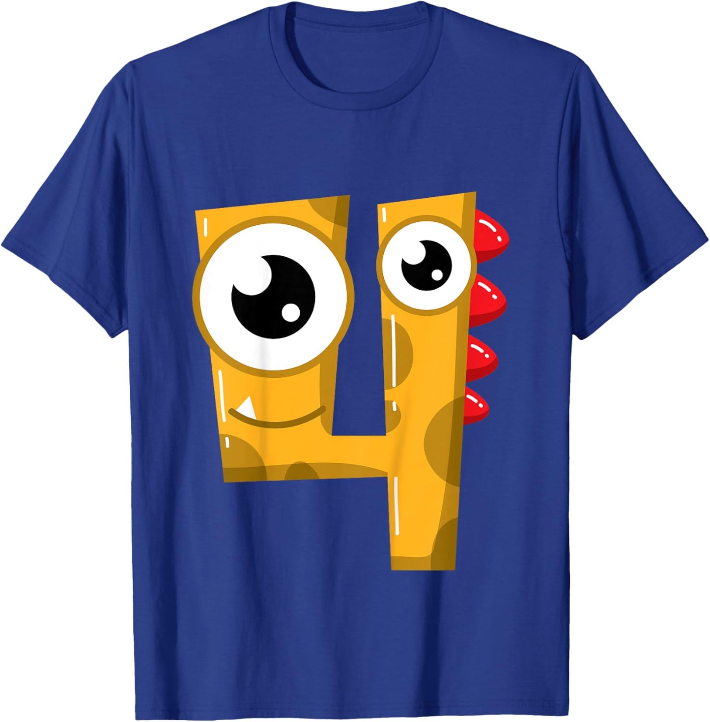 4th Birthday Fun Shirt Gift Funny Little Monster T-Shirt - T-Shirt | Royal