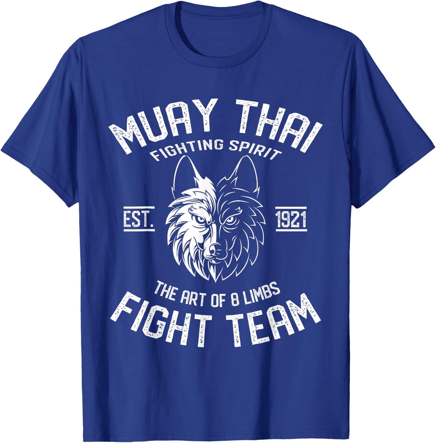 Muay Thai Wolf Fight Team - Nak Muay, Kickboxing Gift T-Shirt - T-Shirt | Royal