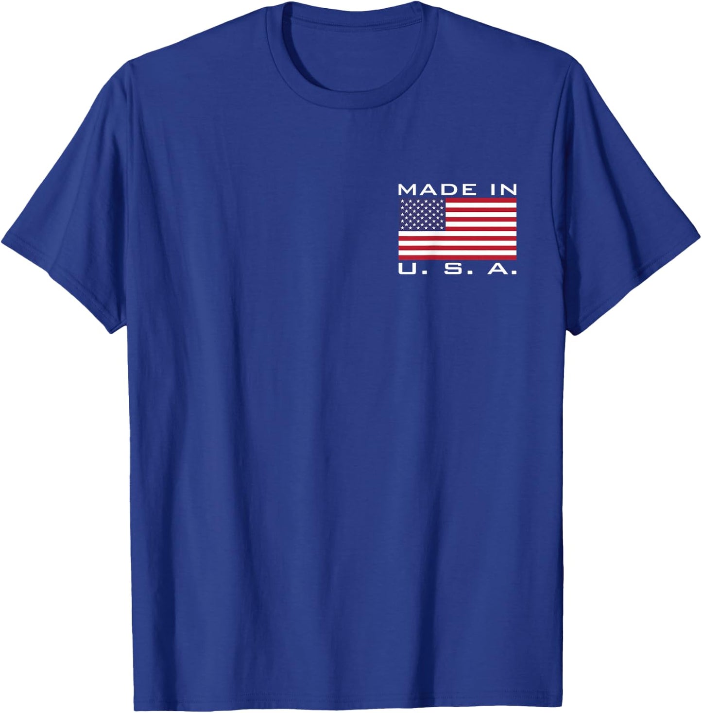 Made in The USA, Made in America, US Flag, Stars and Stripes Colour T-Shirt - T-Shirt | Royal