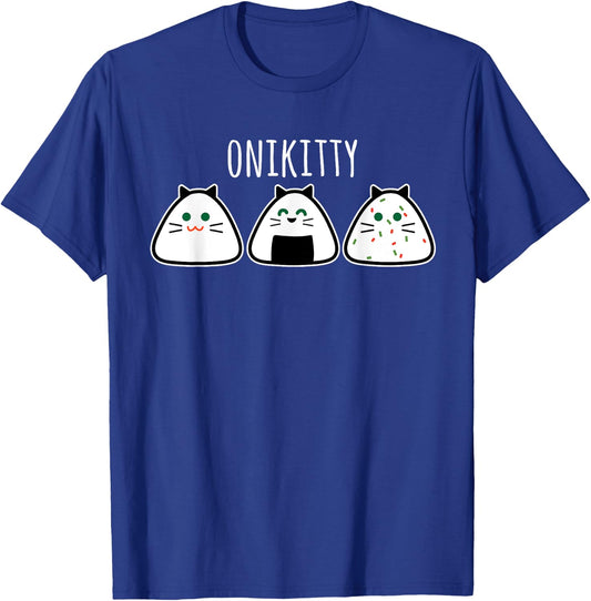 Funny Cat Kawaii Onigiri, Funny Cat T-Shirt - T-Shirt | Royal