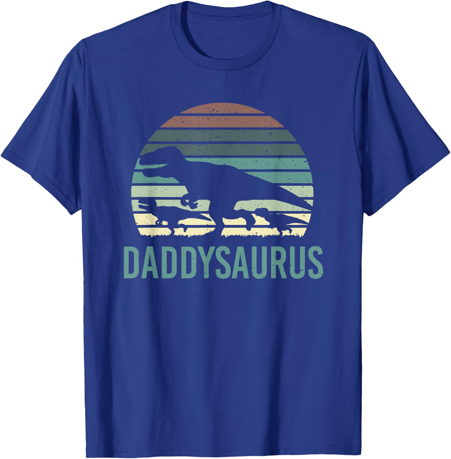 Daddysaurus Fathersday Dad Papa Family Dinosaurs Vintage T-Shirt - T-Shirt | Royal