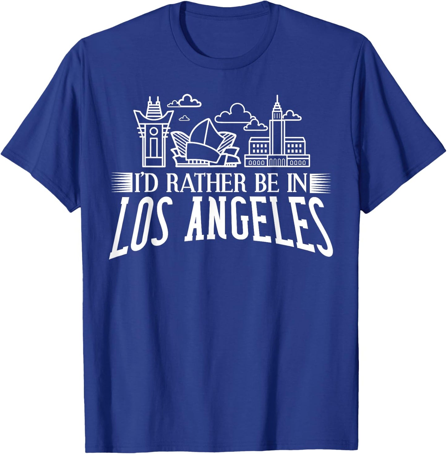 Los Angeles California City Skyline Map Travel T-Shirt - T-Shirt | Royal