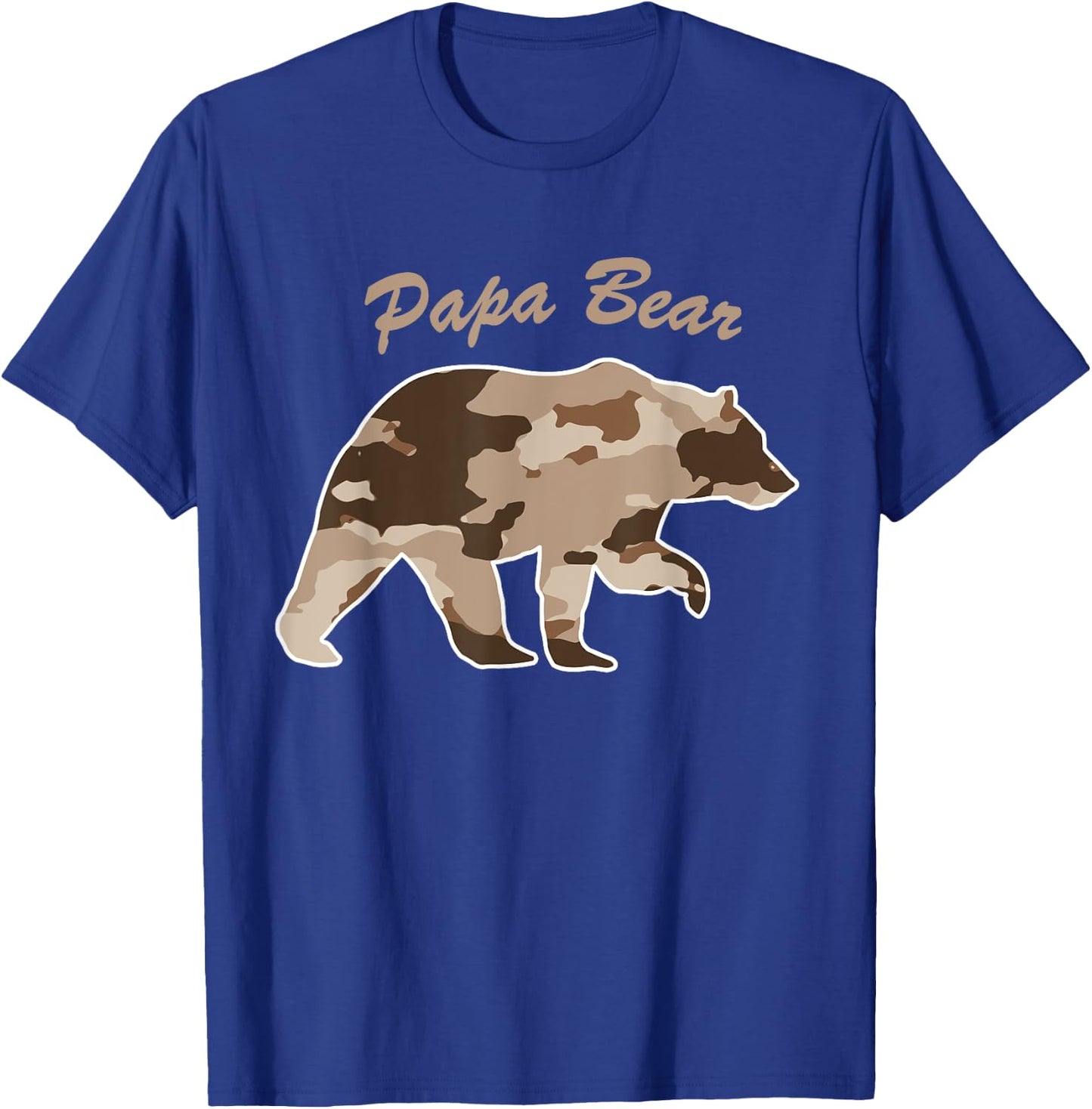 Camouflage Daddy Bear Family Camo Hunting - Papa Bear T-Shirt - T-Shirt | Royal