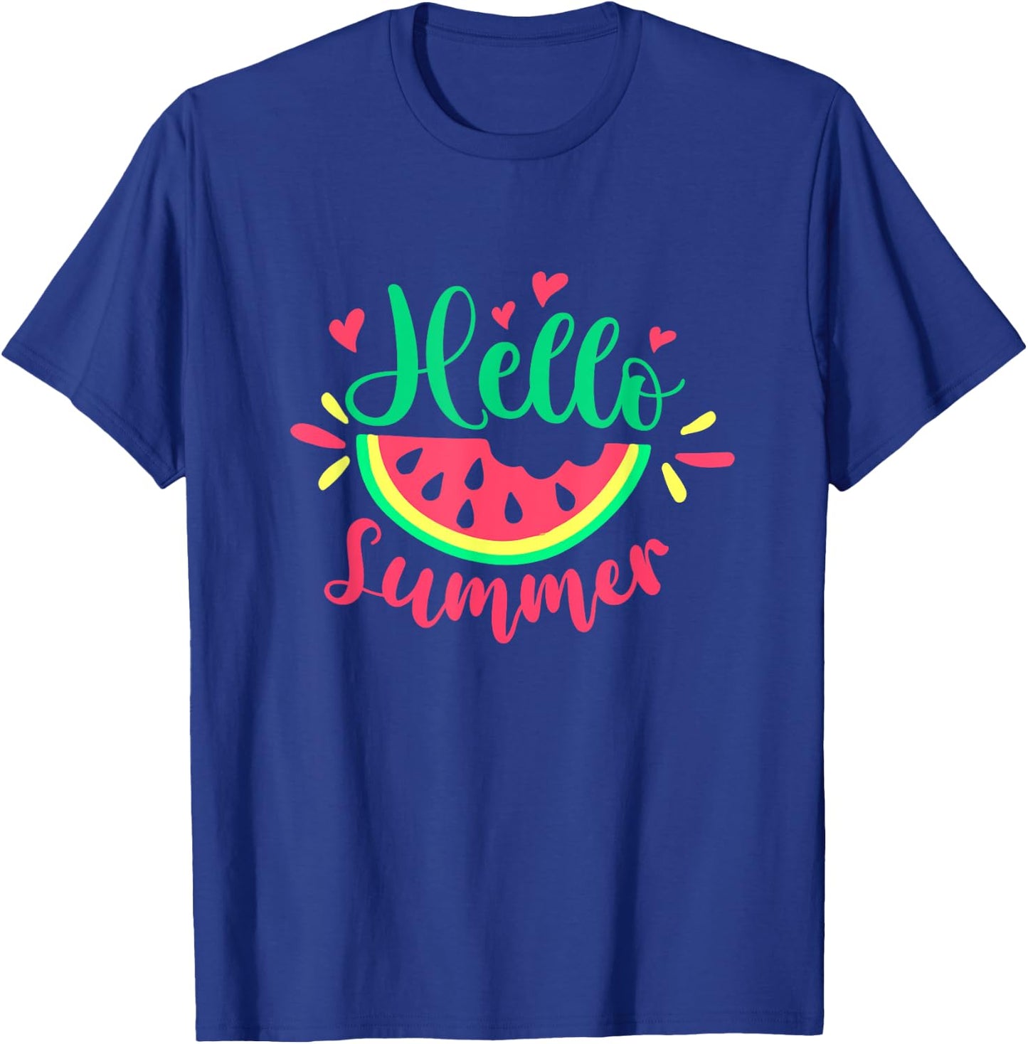 Hello Summer Watermelon Summertime Summer Vacation Women Girls Kids T-Shirt - T-Shirt | Royal