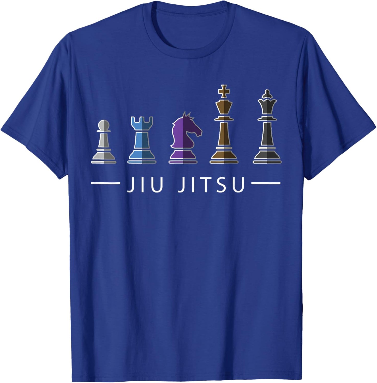 Funny BJJ Brazilian Jiu Jitsu Chess Belt Fighter MMA Gifts T-Shirt - T-Shirt | Royal